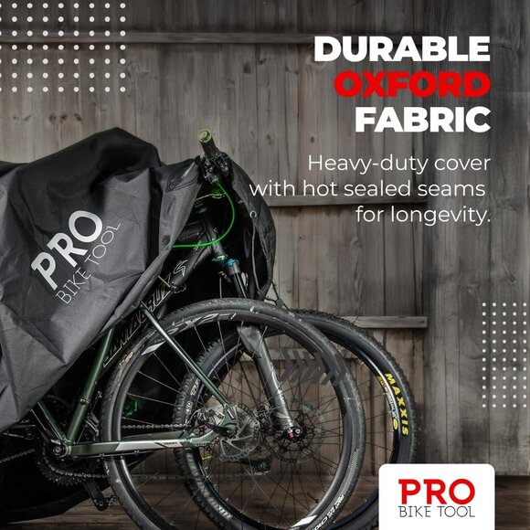 Pro Bike Cover for Outdoor Bicycle Storage - XLarge - Heavy Duty Ripstop Materia - Picture 4 of 4